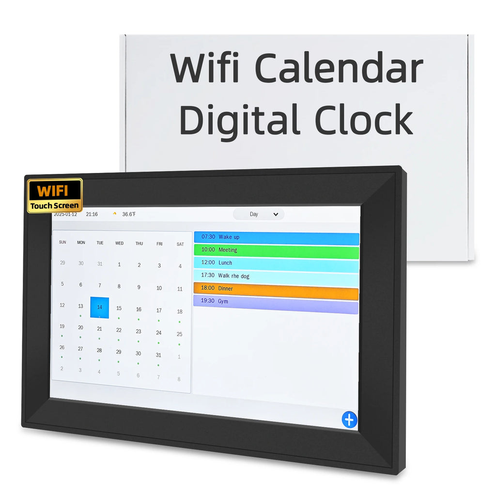10.1" Smart Digital Calendar Clock – Touchscreen Family Scheduler with Weather, WiFi & Chore Chart