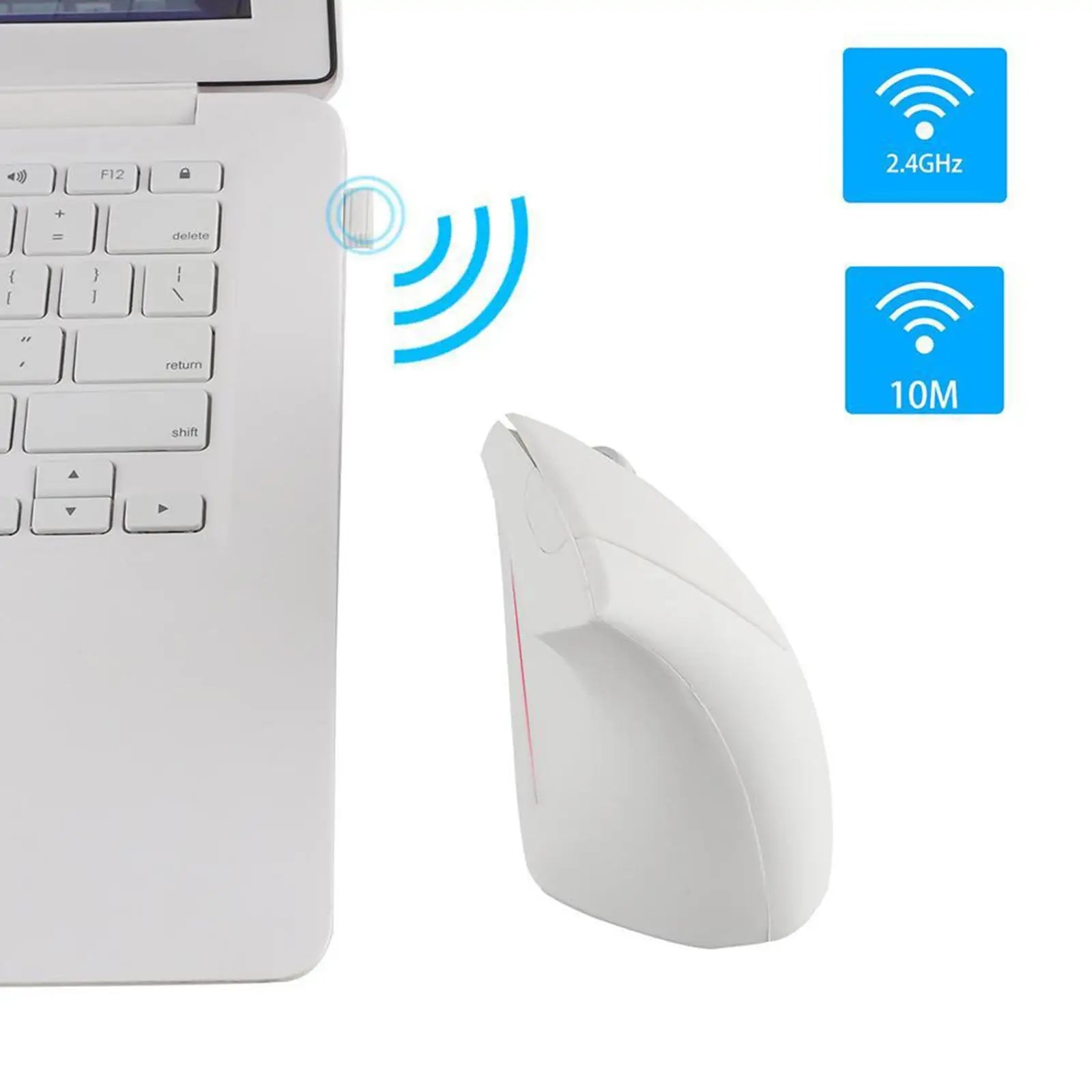 2.4G Wireless Mouse Vertical Game Mouse Ergonomics 1600DPI PC Laptop Office Mini Game Mouse