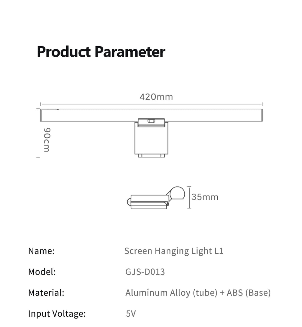 Youpin LYMAX Desk Lamp Screen bar Display Hanging Light Eyes Protection PC Computer Monitor Light Bar Wireless Remote Control