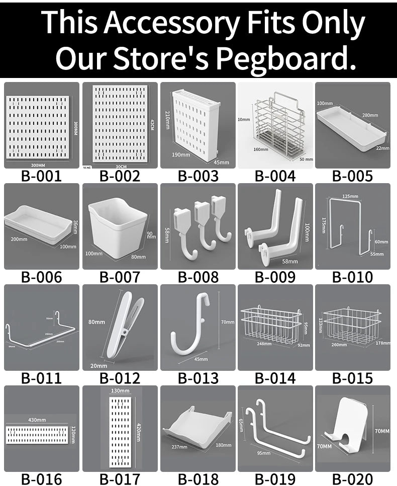 Desktop Standing Pegboard For Home And Office Use. Freely Combinable Accessories For Organizing Stationery.