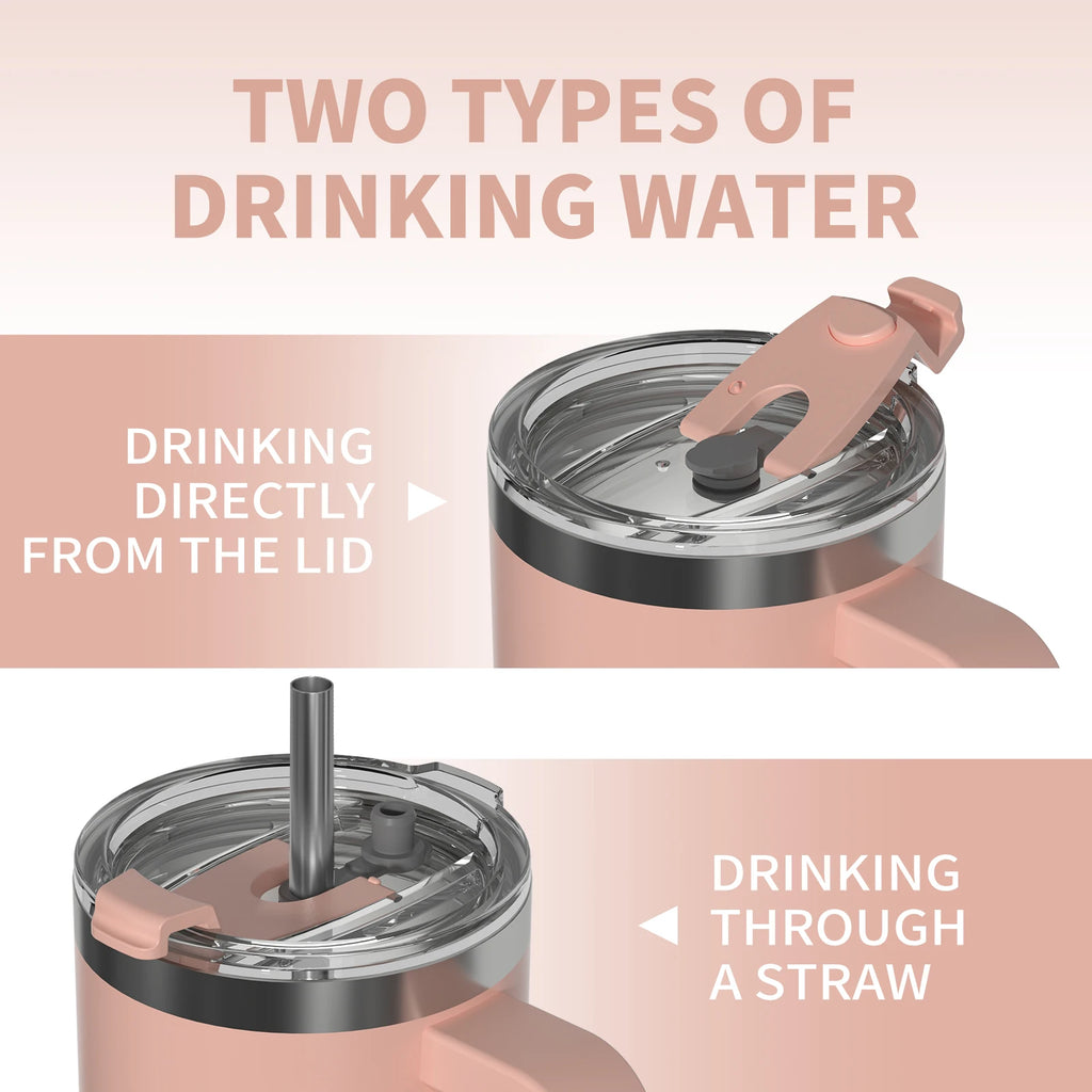 WATERSY Stainless Steel Tumbler with Straw – 20oz / 30oz / 40oz Vacuum Insulated