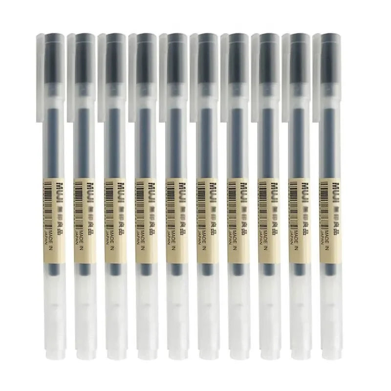 MUJI-Style Gel Pen Set – 3-Pack, 0.38mm / 0.5mm Fine Tip Japanese Stationery
