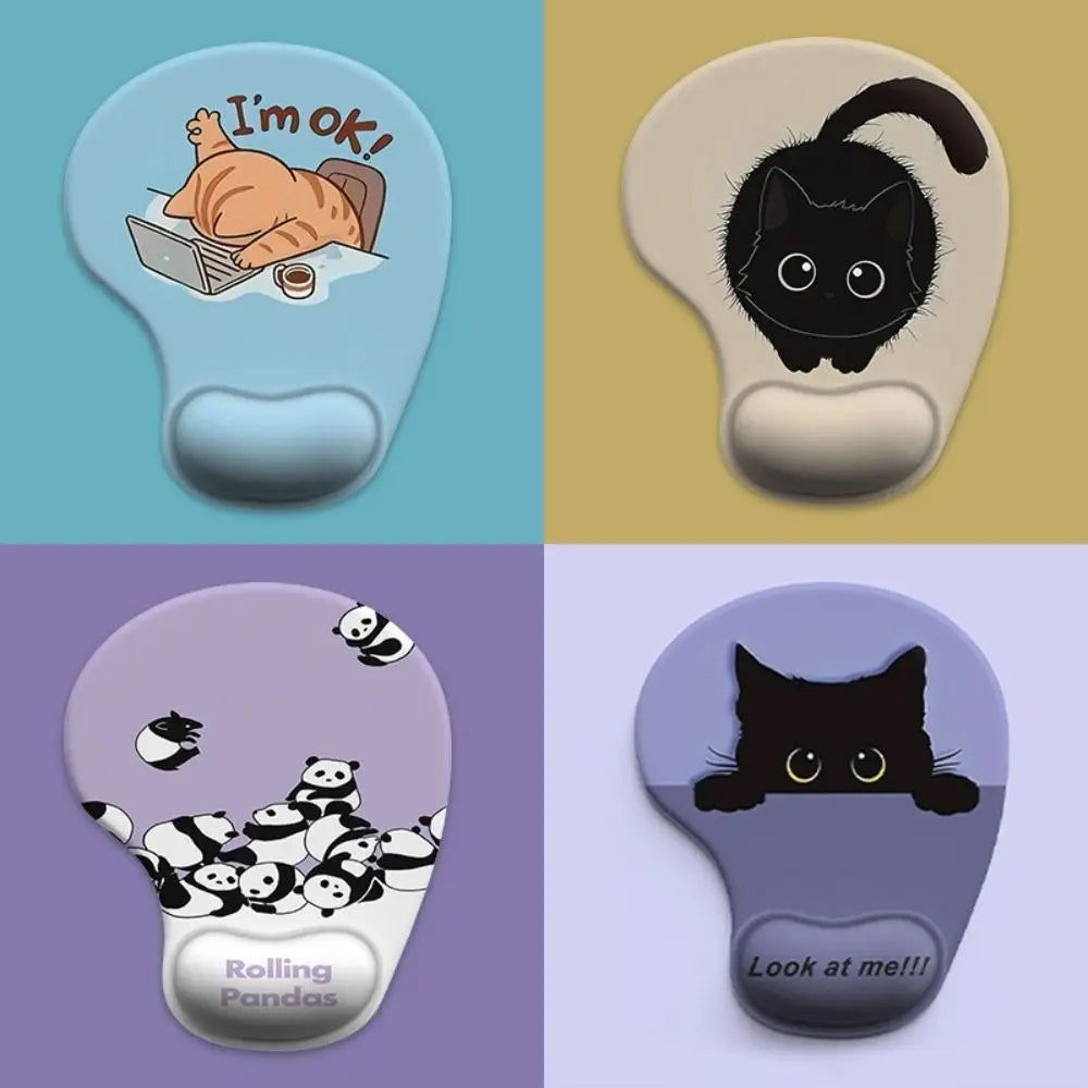 Non-Slip Cartoon Animal Mouse Pad Soft Ergonomic Comfortable Wrist Rest Smooth Surface Silicone Desktop Wrist Support