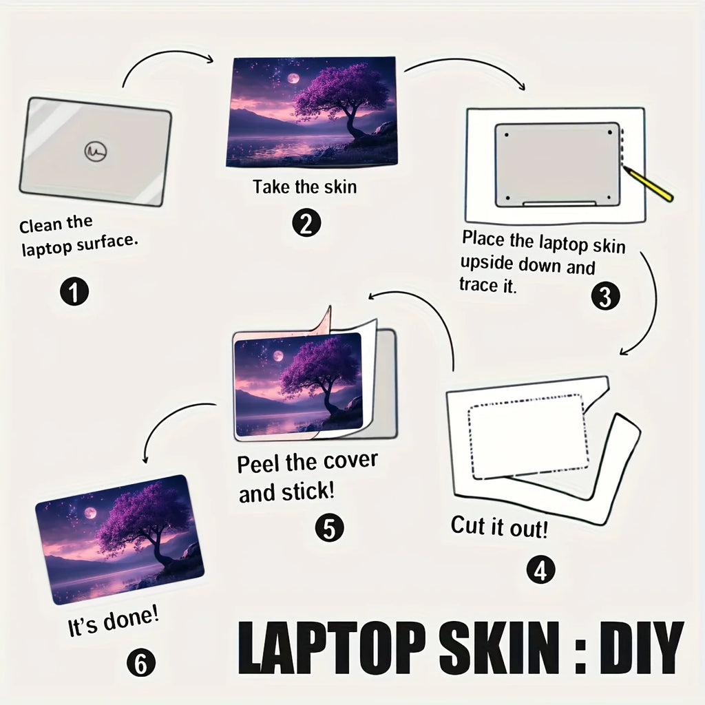 Set of two light beige vinyl stickers for laptops, designed to be scratch resistant and can be used as a protective cover