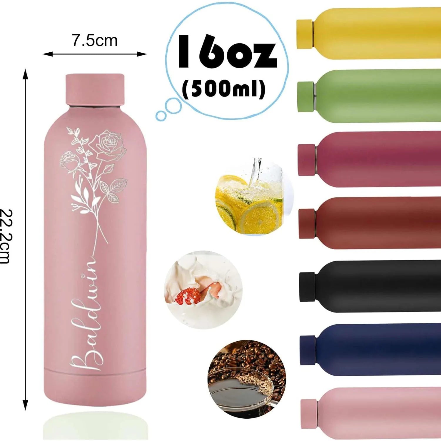 NameDrop Custom Name Vacuum Insulated Sports Tumbler – Personalised Drinkware