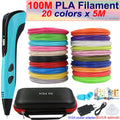 Kids 3D Pen with LCD Screen – 200M PLA Filament, Power Adapter & Travel Case