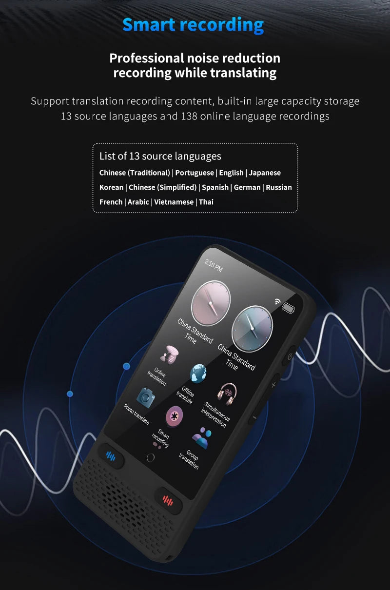 LinguaAI Voice Translator Device – 138 Languages, ChatGPT & Real-Time Two-Way