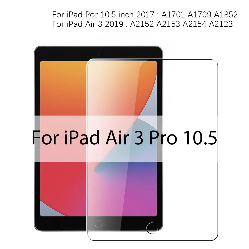 For iPad A16 Pro 13 M5 M4 12.9 10 9 9th 10th Generation Tempered Glass Screen Protector For Ipad Air 11 M2 M3 5 4 Mini 6 7 Film
