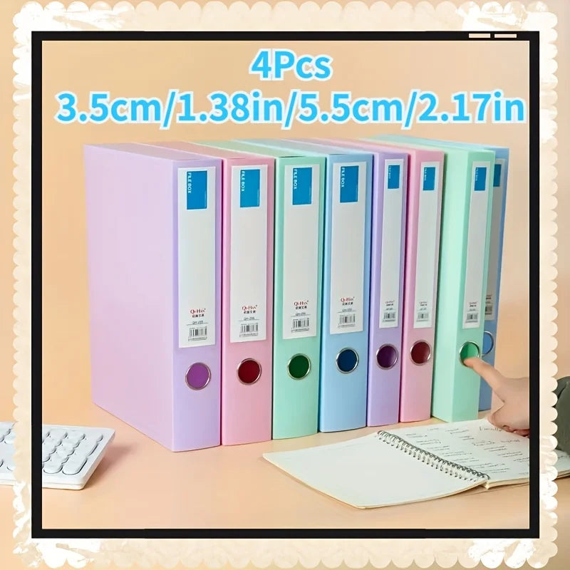 4pcs of Office Meeting File Boxes in A4 Size, Morandi Style, for Organizing Accounting Vouchers And Personnel Records