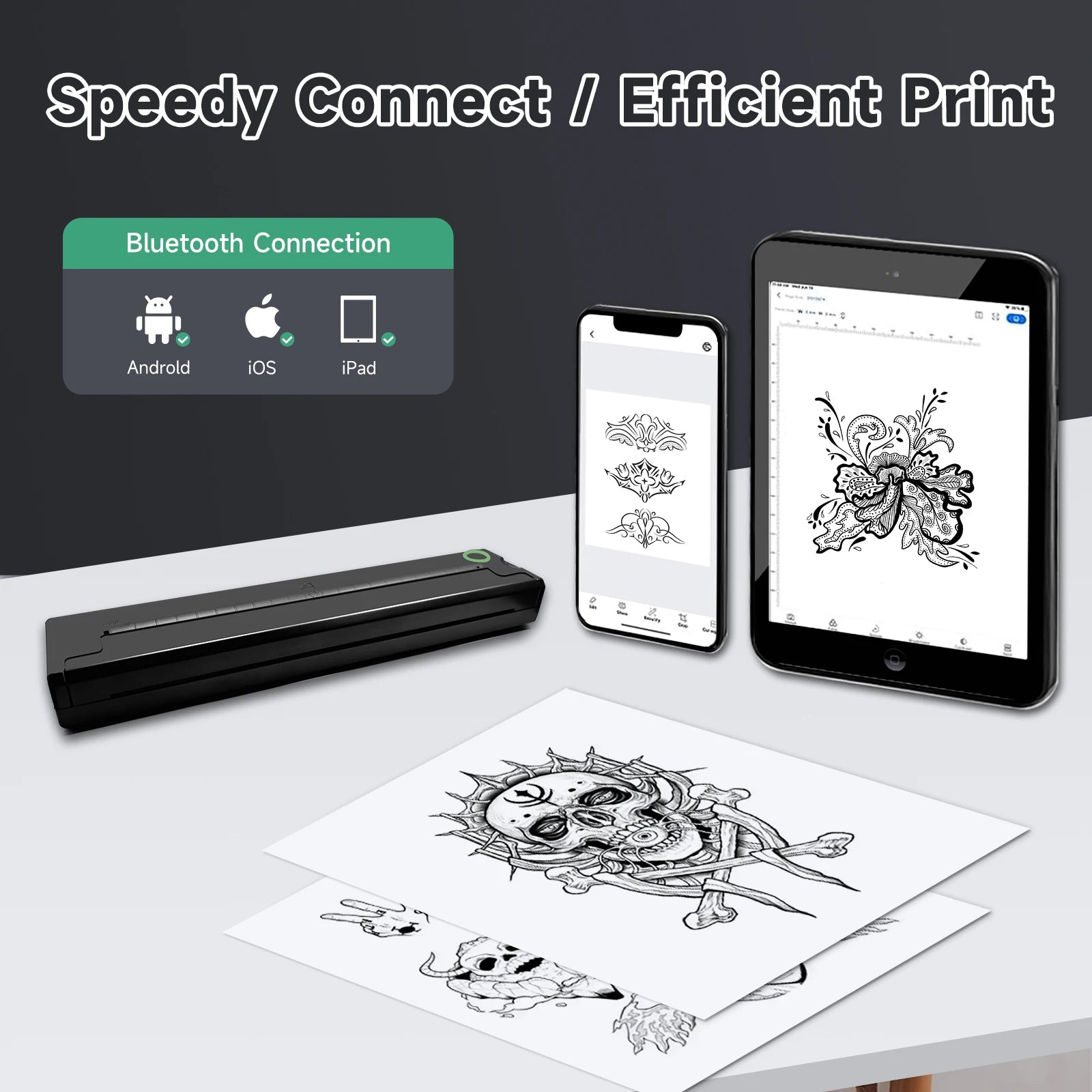 PrintAnywhere Portable A4 Bluetooth Thermal Printer – Photos, PDF, Tattoo Stencils