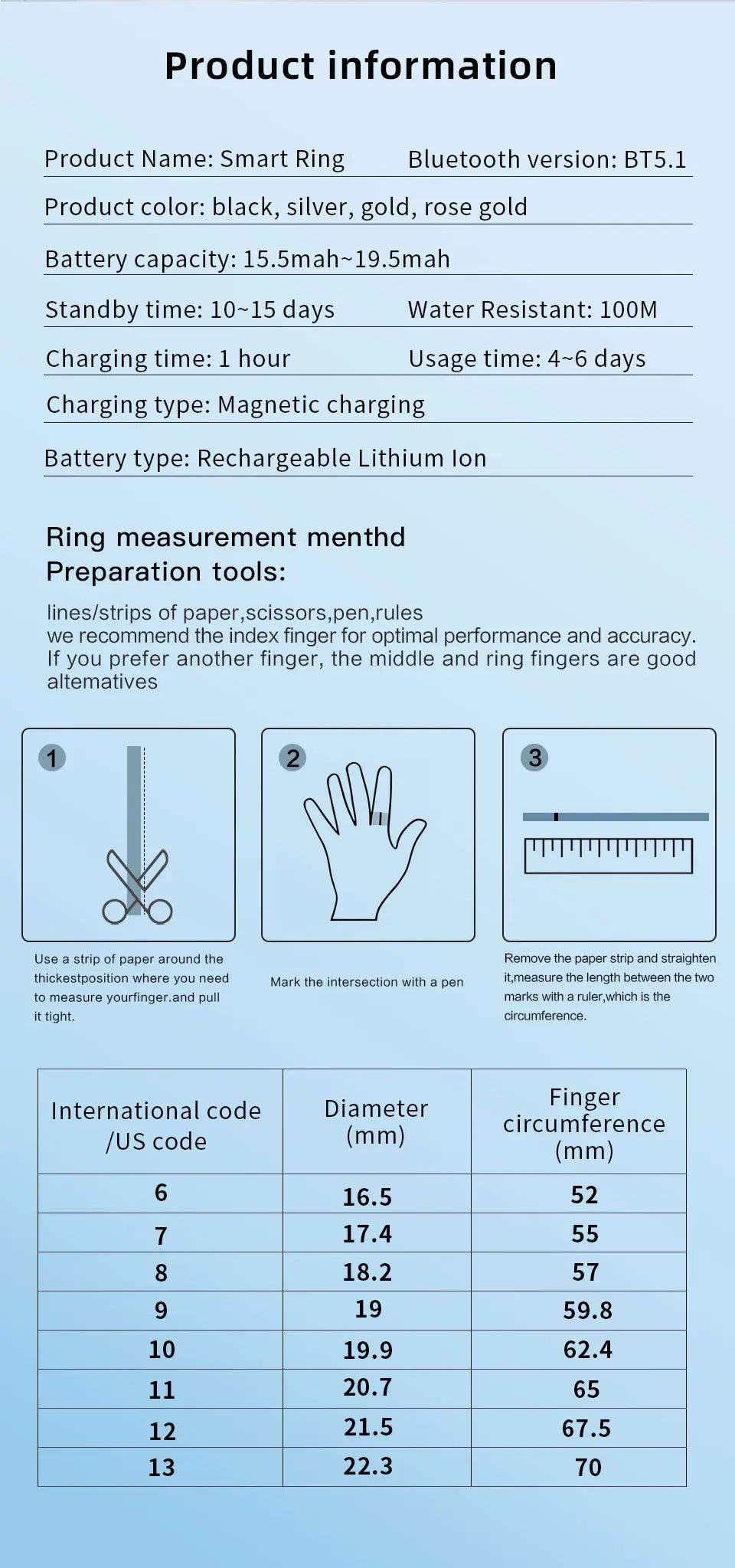 Amovan Nova Smart Ring – GPS, Heart Rate, Blood Oxygen & Sleep Monitor