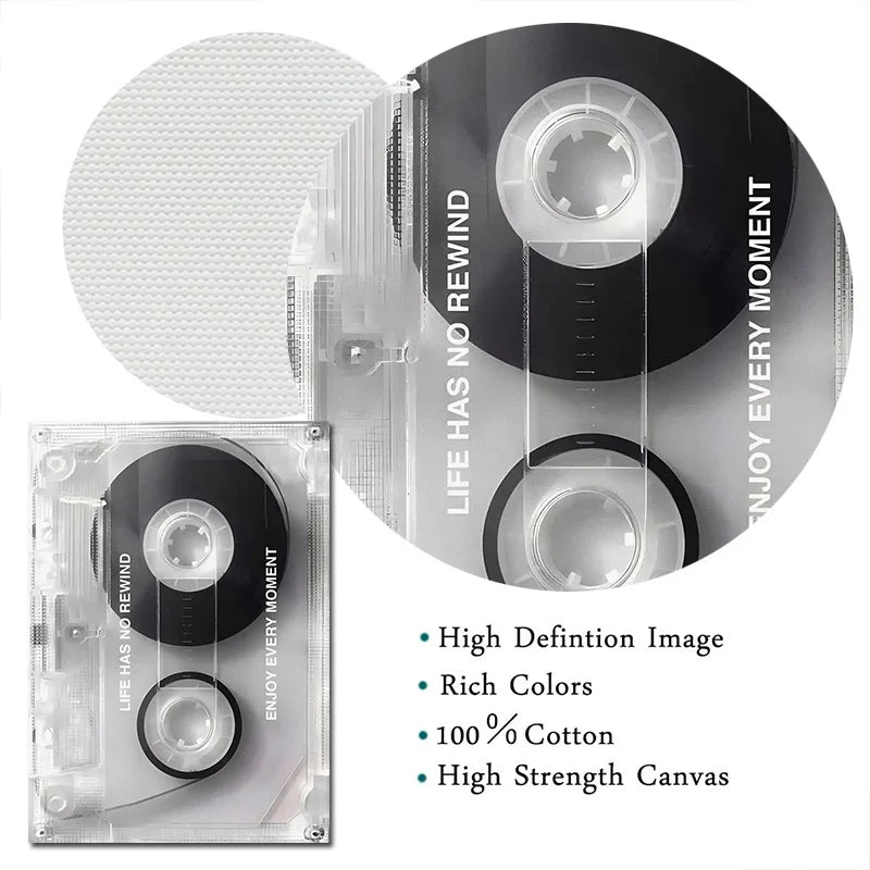 Colourful Creative Transparent Tape Cassette DJ Music Poster and Canvas Printing Wall Art Picture for Kid Living Room Home Decor