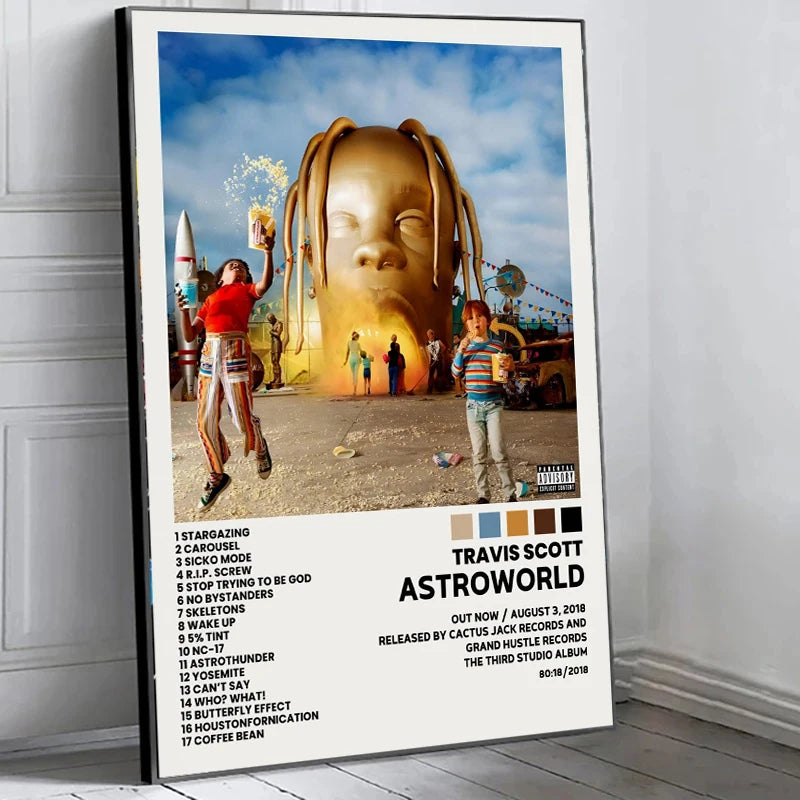 Music Album Covers Postert-travis Rapper S-scott Hiphop Singer Album Covers Canvas Painting Wall Art Picture Poster Room Decor