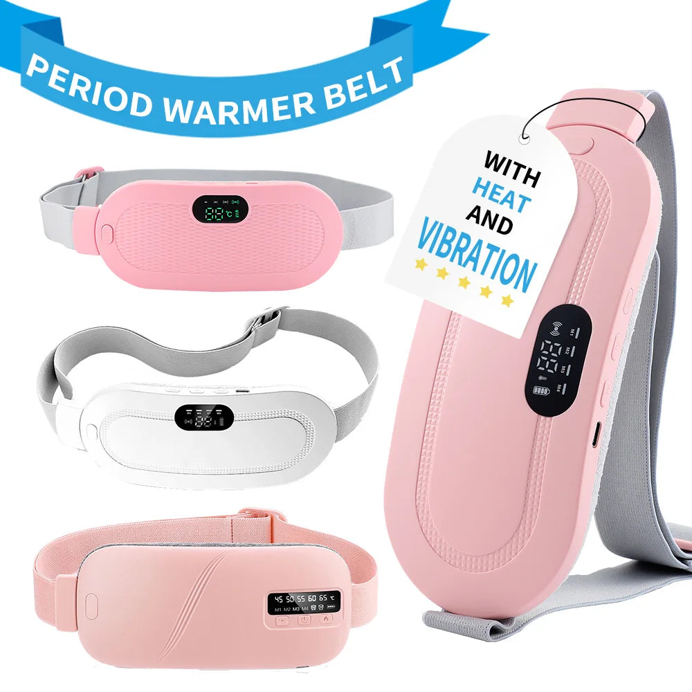 HeatWrap Electric Heating Pad – Menstrual Cramp Massager Belt with Vibration