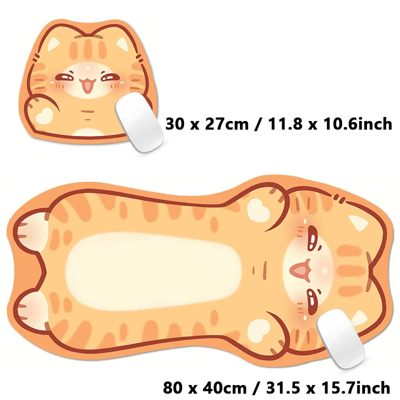 Kawaii Tortoiseshell Cat XXL Desk Mat – Pink & Black Cute Kitty Mouse Pad