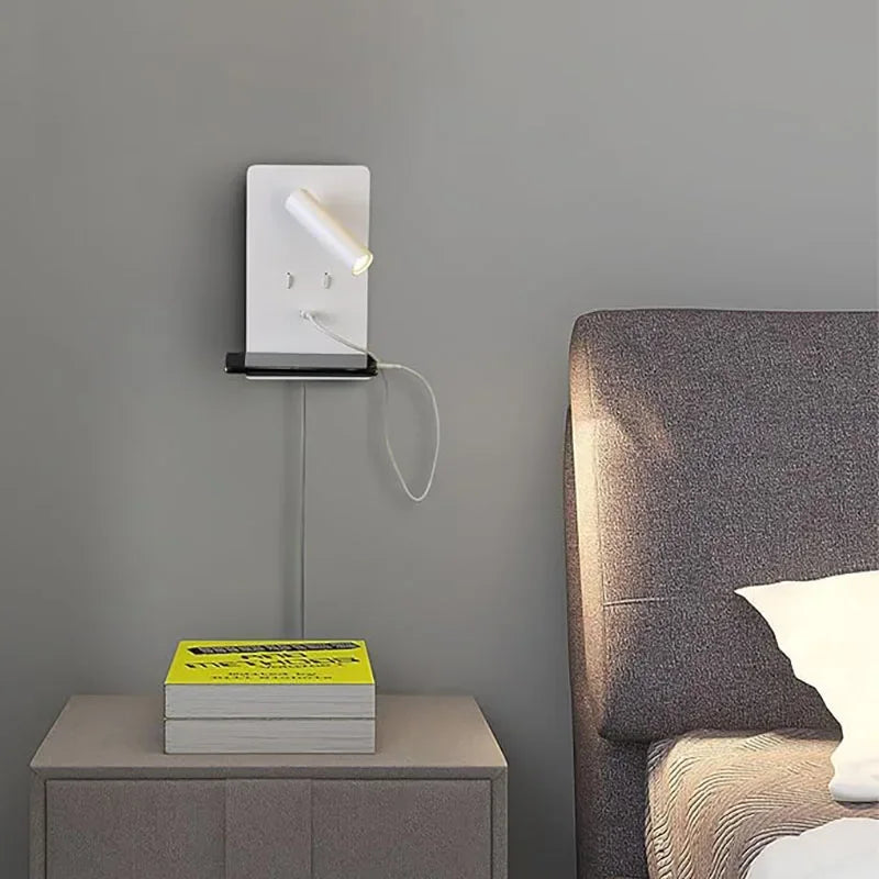 WallRead LED Wall Light – USB Charging Port, Phone Stand & Minimalist Bedside Reading Light