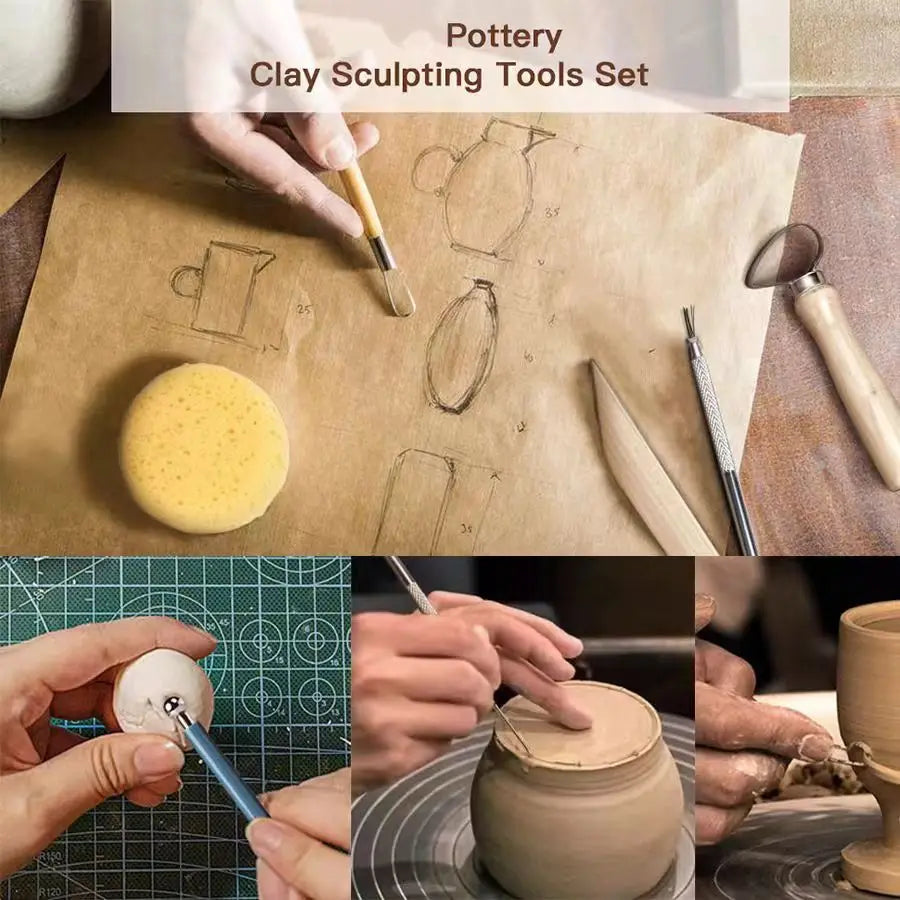 ClayKit Pottery & Clay Sculpting Tools Set – 5 to 61 Pieces with Carry Case
