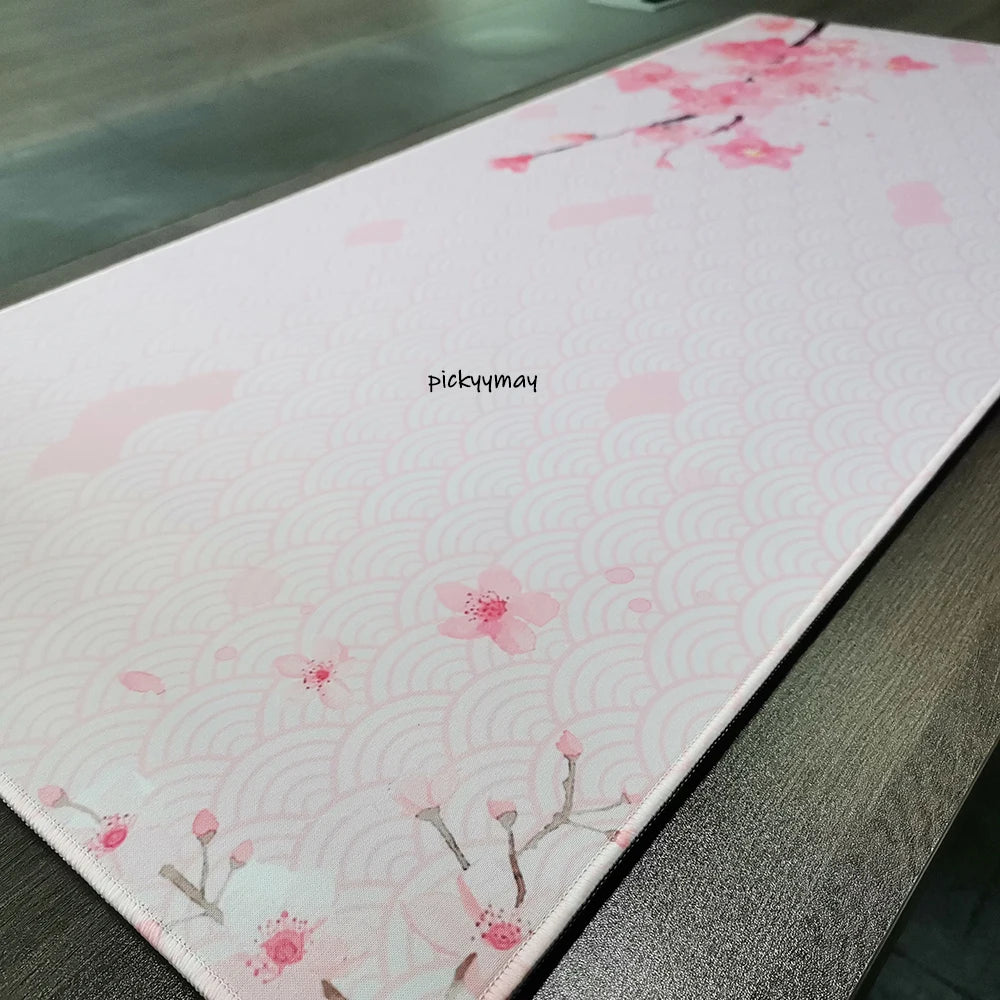 Sakura Bloom XL Desk Mat – Pink Cherry Blossom Gaming Mouse Pad (Extended Keyboard Mat)