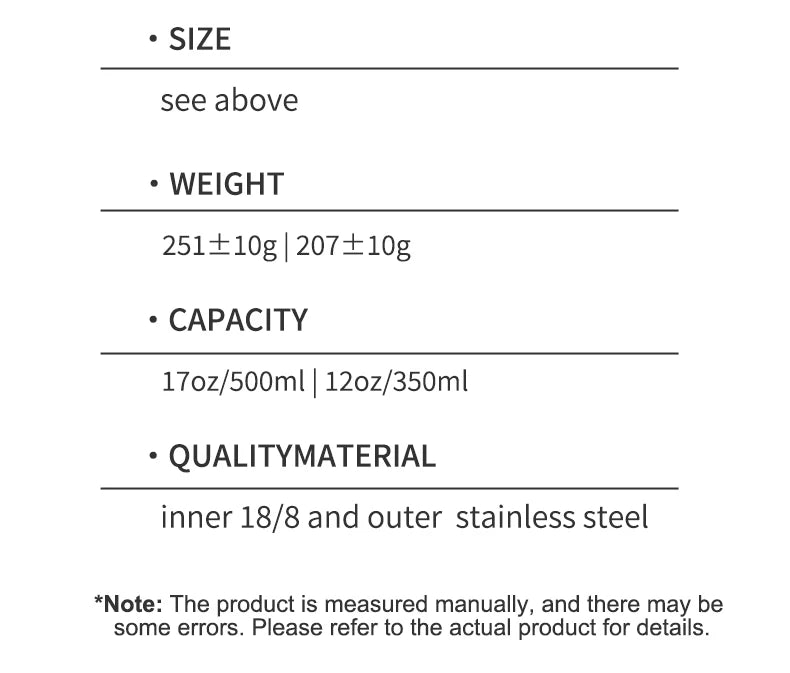 WATERSY Stainless Steel Thermal Cup – 350ml / 500ml, Vacuum Flask for Coffee & Sport