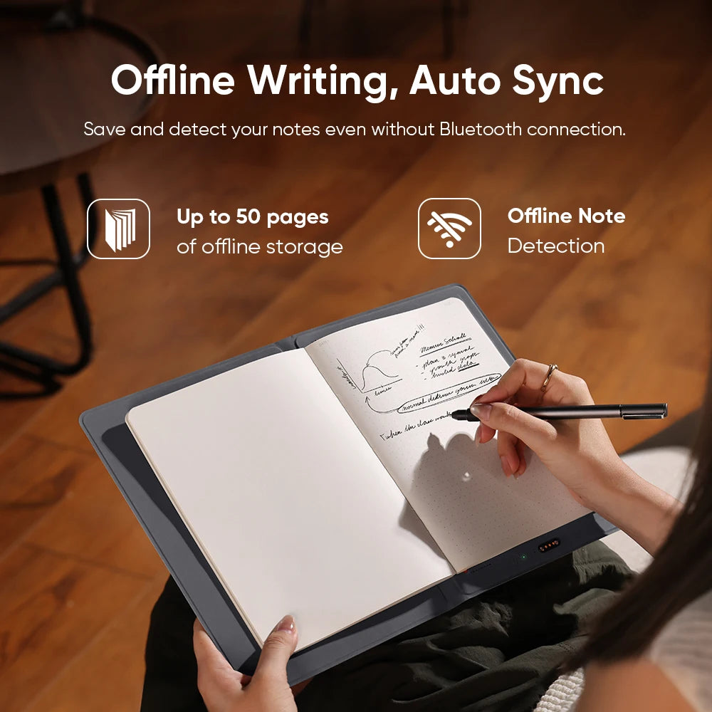 XPPen Note Plus Bluetooth Smart Notebook – A5, Battery-Free Pen, iOS & Android