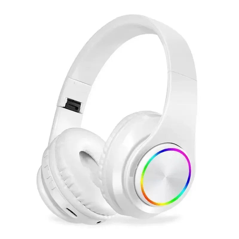 RGB Bluetooth Headphones with Active Noise Cancellation – Foldable Over-Ear, 12hr Battery