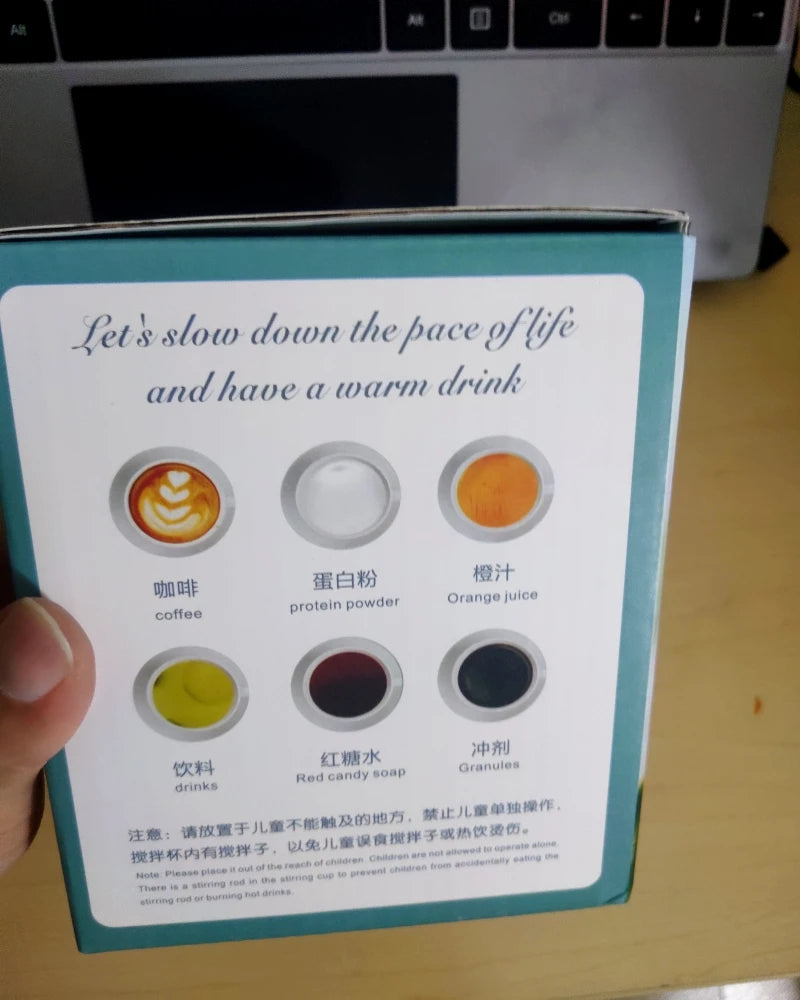 SpinSip Self-Stirring Magnetic Stainless Steel Mug – Auto Mixing Coffee Cup