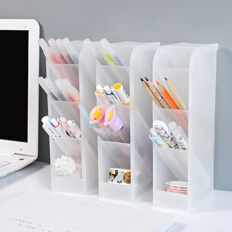 Creative Multifunctional Four Layer Oblique Plug-in Pen Holder Desktop Storage Pen Holder Large Capacity Pen Holder Storage Box