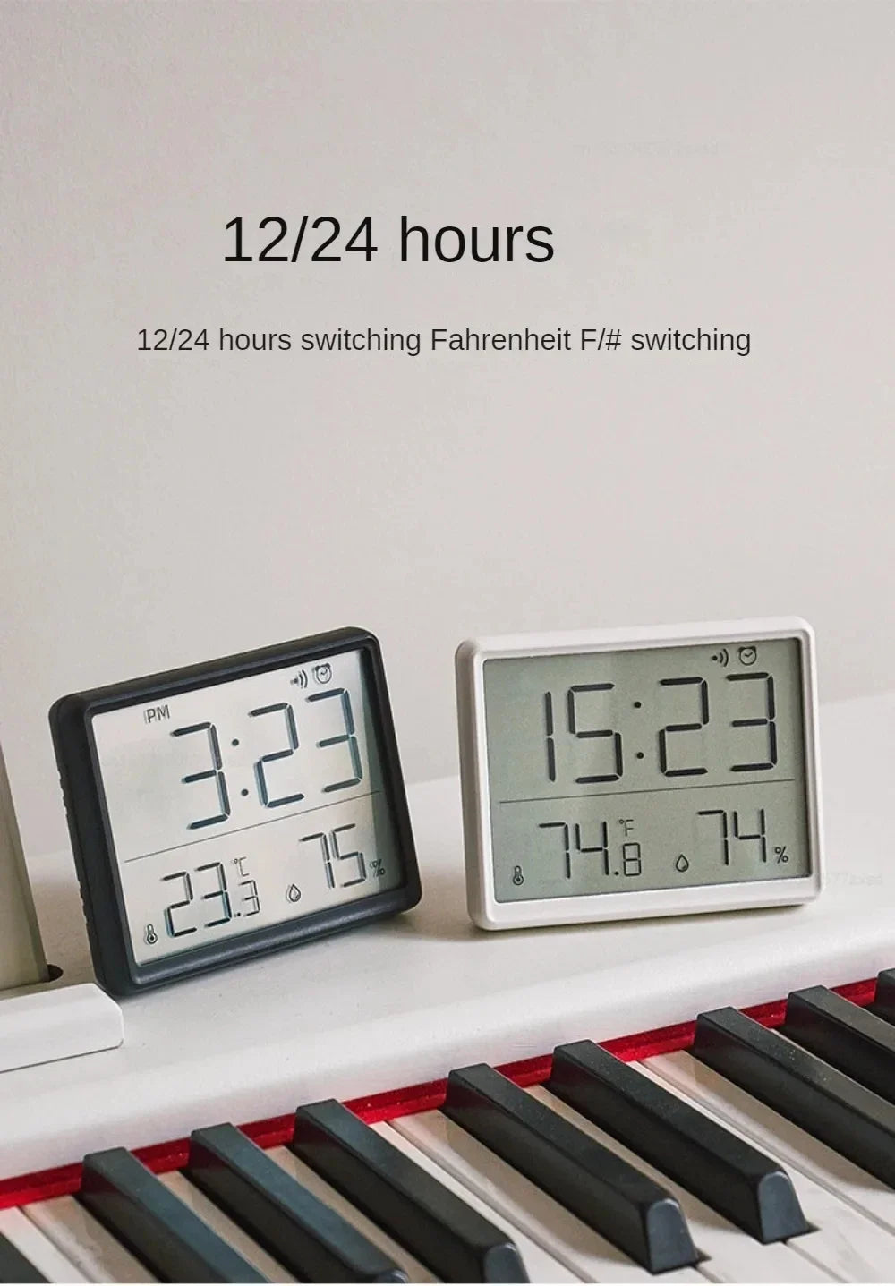 MIJIA 3.7 Inch Large LCD Digital Wall Clock Humidity Thermometer Calendars Display Magnetic Mounted Alarm Clock Household Tool