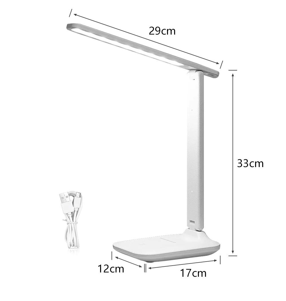 Double Headed Eye Protection Table Lamp LED Rechargeable Dimmable Desk Light Smart Display For Study Reading Bedside Night Light