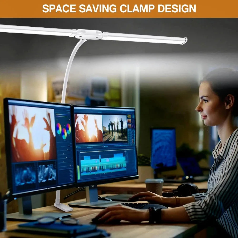 Double Single Head Led Clip Desk Lamp Dimmable Computer Table Lamps Monitor Light Architect Table Lamp for Office Reading Lights