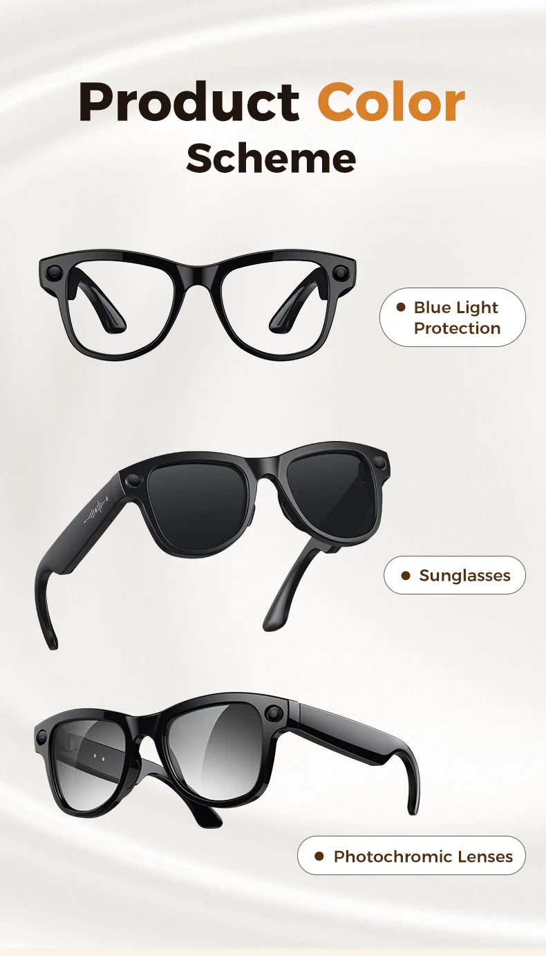 AI Vision Pro Smart Glasses 4K | Translator, Camera & Power Bank