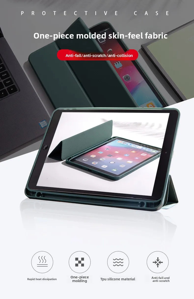 iPad Protective Case – Full-Cover Anti-Drop Silicone Shell with Pen Slot (9.7" & 11")