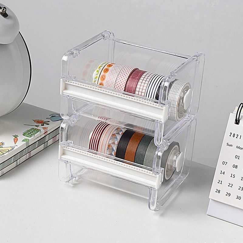 Masking Tape Cutter Washi Tape Storage Organizer Cutter Office Tape Dispenser Organizers Styles