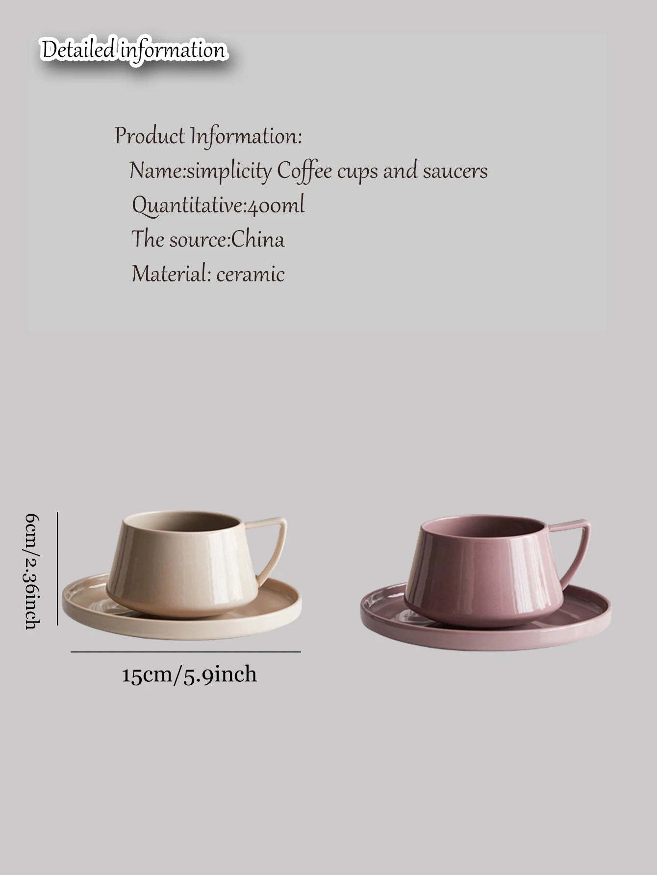 SaucerSip 320ml Ceramic Coffee Cup & Saucer – Elegant Office Tea Set