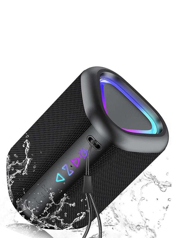 Bluetooth Speaker Wireless Portable Waterproof Speaker with Lights 24-Hour Playtime Bluetooth 5.4 TF Card AUX Playback Speakers