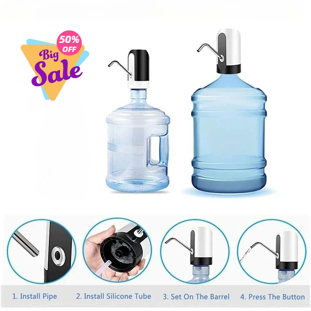 PumpEasy USB Rechargeable Electric Water Dispenser Pump – For 5 Gallon Bottles