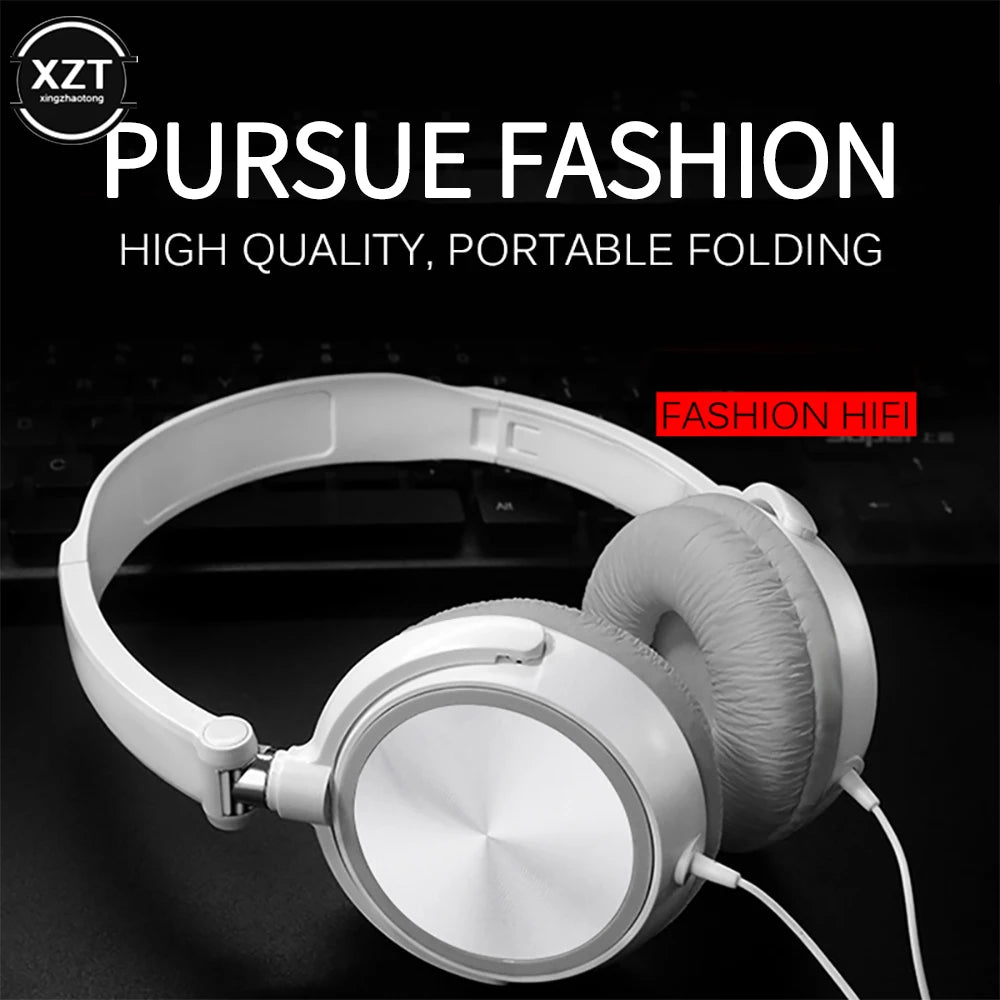 Wired Headphones Over Ear Headsets HD Sound Bass HiFi Sound Music Stereo