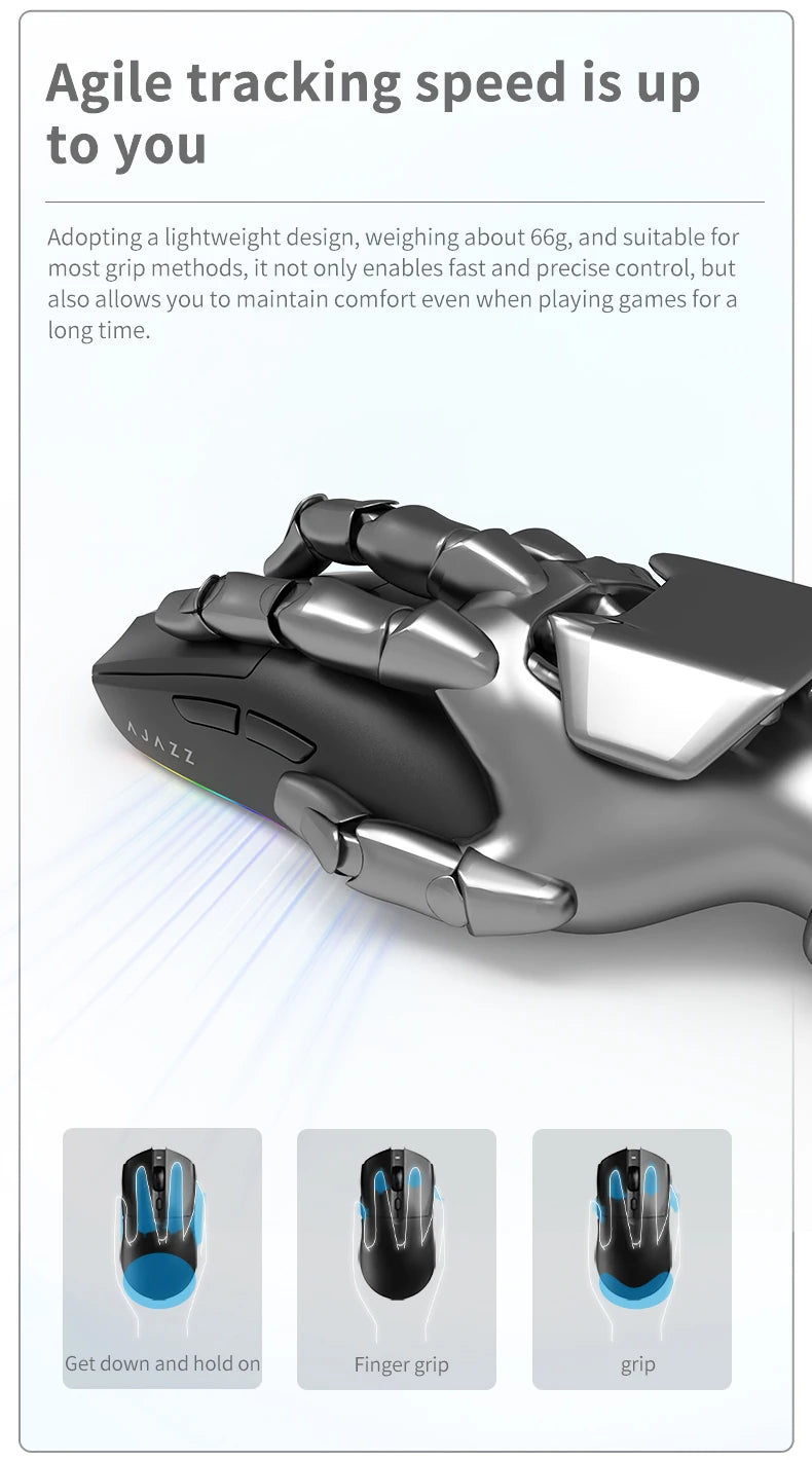 AJAZZ AJ139 V2 Tri-Mode Gaming Mouse – PAW3311, 12000 DPI & Magnetic Charging Base