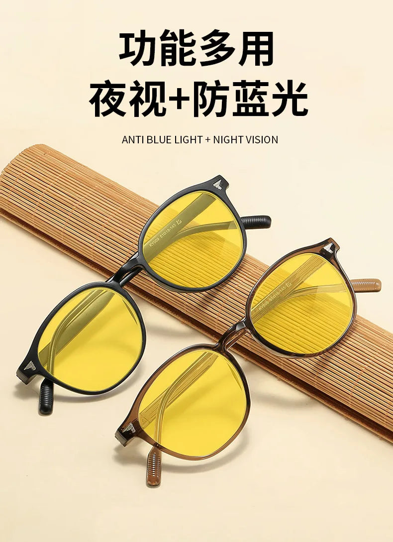 Yellow Blue Light Gaming Glasses – Night Vision Anti-Glare Computer Eyewear for Eye Strain Relief