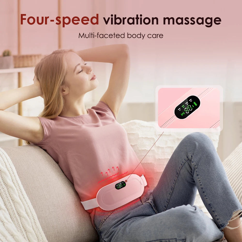 HeatWrap Electric Heating Pad – Menstrual Cramp Massager Belt with Vibration