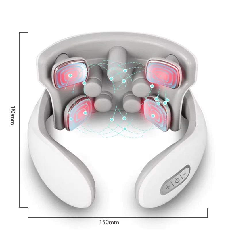 RedLight Smart Neck Massager – Portable Cervical Vibrator with Red Light Therapy