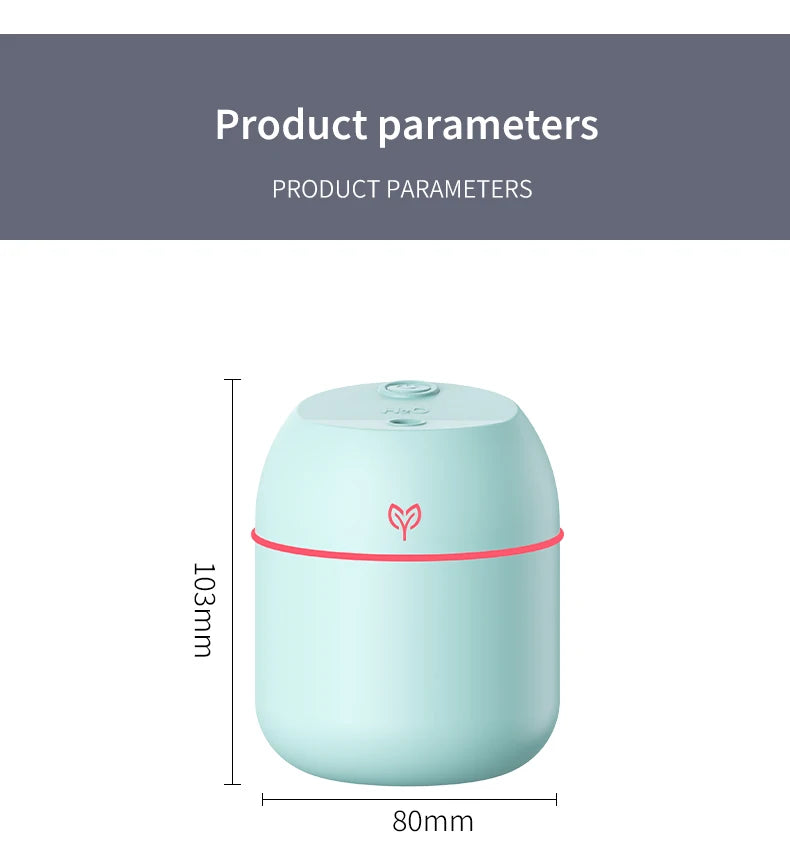 MistMini USB Desktop Air Humidifier – 220ml with Aroma Function