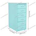 6-Tiers: Vertical File Cabinet,Cold-Rolled Steel Metal File Cabinet  Filing Cabinet Blue in the Office, Study