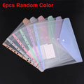 Plastic 11-hole Loose-leaf File Bag Transparent 3-hole Folder+6pcs Binder Pockets Document Pouch for Office and School Supply