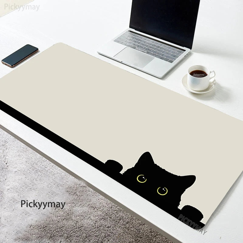 Kawaii Garden XL Desk Mat – Cute Plants & Cat Gaming Mouse Pad (900×400mm)