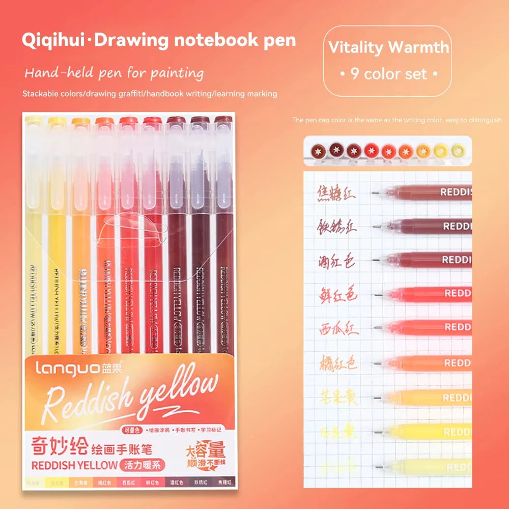 Languo 27-207 Colour Gel Pen & Marker Drawing Set – Student DIY Art Pens