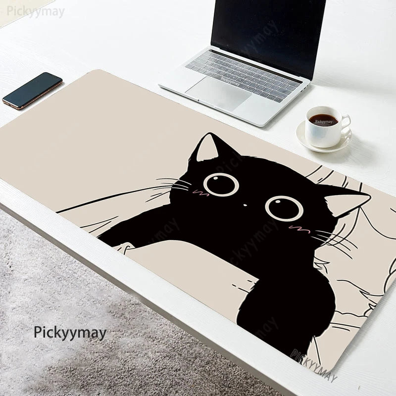 Kawaii Garden XL Desk Mat – Cute Plants & Cat Gaming Mouse Pad (900×400mm)