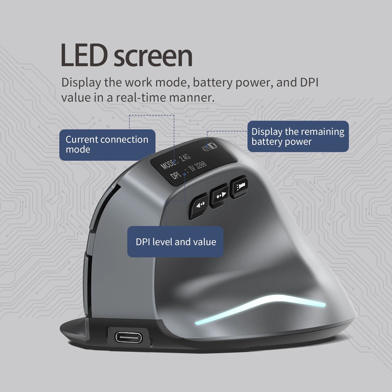 Lefon Trackball Mouse – Bluetooth Ergonomic 2.4G Wireless Rechargeable for PC & Office