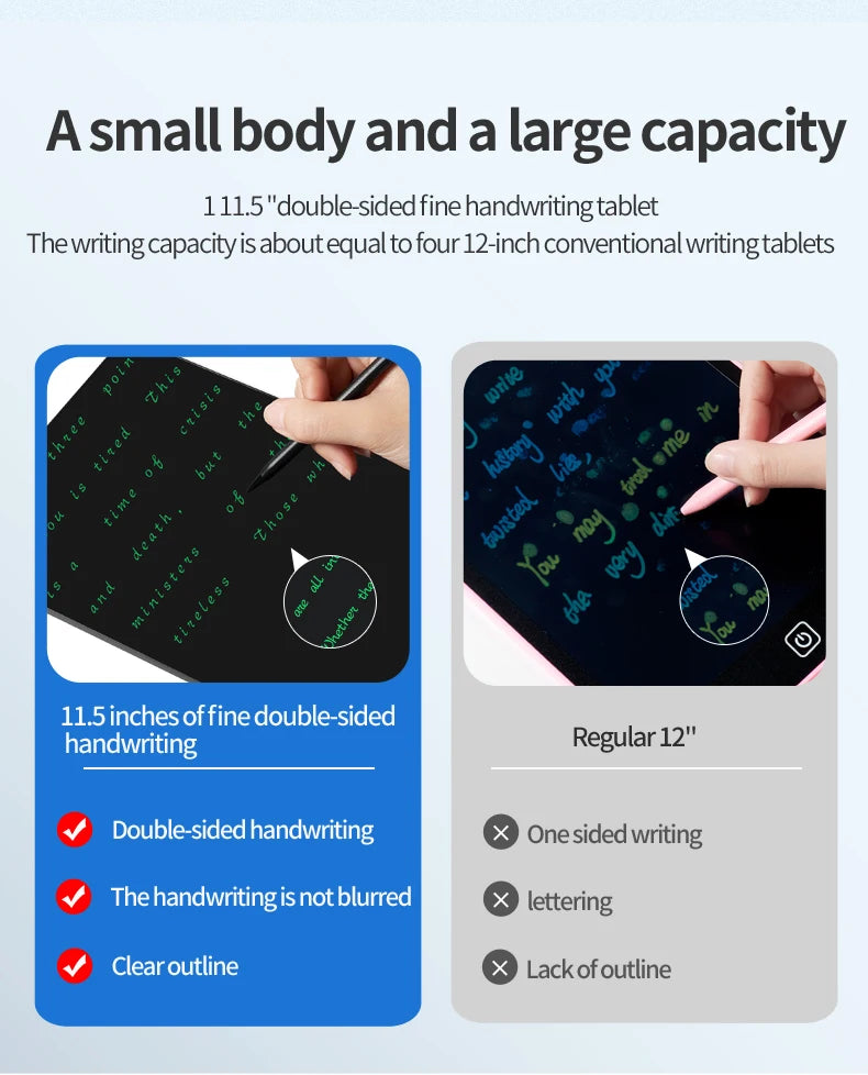 DuoWrite Double-Sided LCD Drawing Tablet – 10.5"/11.5" Kids Drawing Board