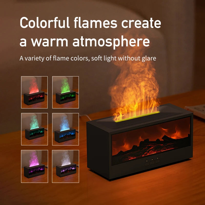VISSKO Creative Fireplace Air Humidifier – Waterless Aroma Diffuser with LED & Remote Control